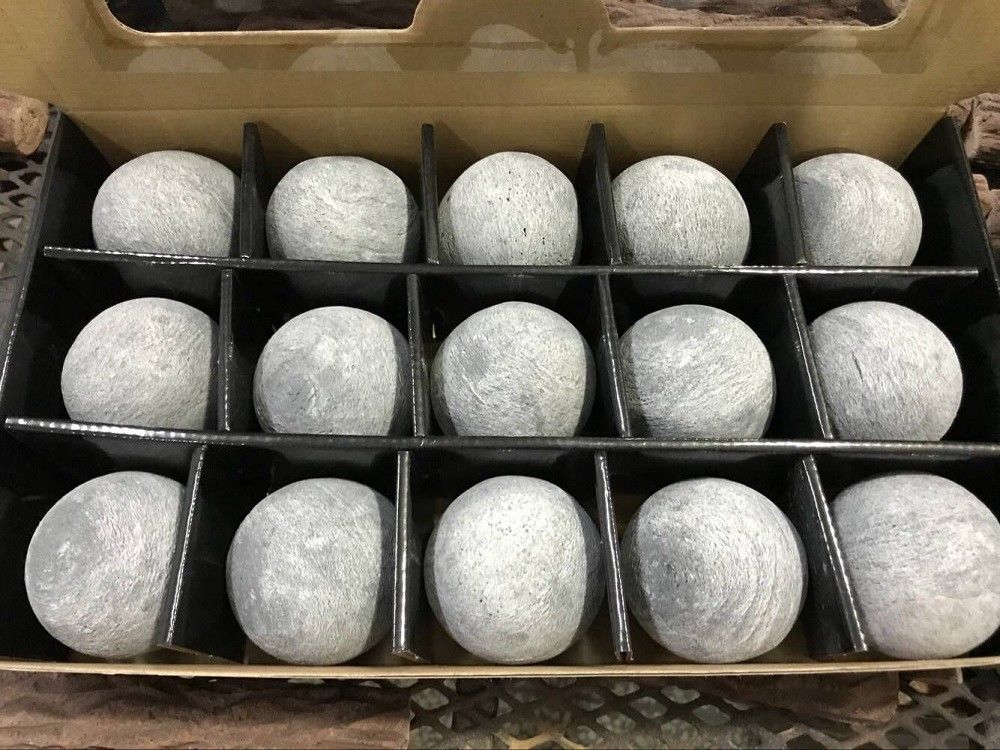 Outdoor Grey Ceramic Gas Fireplace Decorative Stones BP-154G Permacoal 3" Fire Spheres